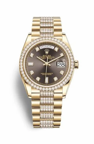 Rolex Day-Date 36 Yellow Gold / Diamond / Dark Grey-Diamond / President-Diamond 128348RBR-0007 (M128348RBR-0007)
